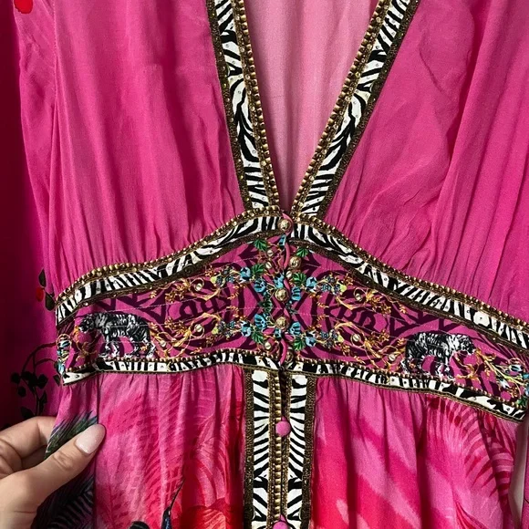 Camilla “Untamed Runaway” Pink Jungle Tiger Maxi Dress - Picture 5 of 10